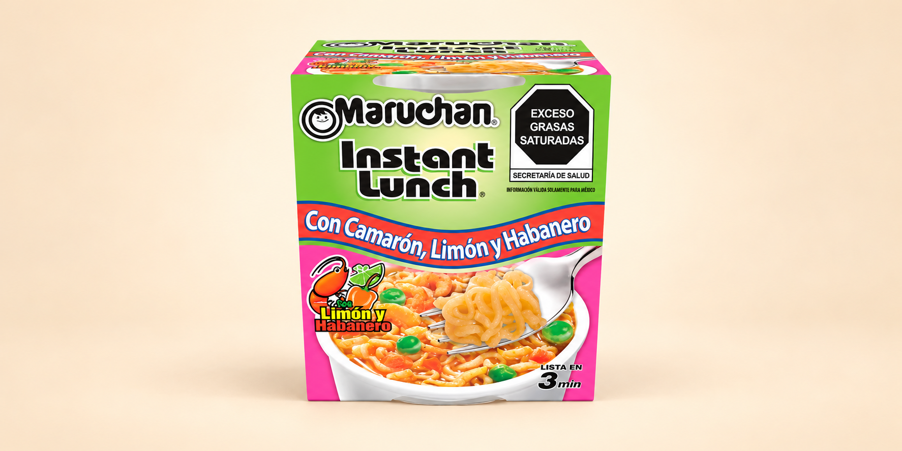SOPA MARUCHAN CAMARÓN, LIMÓN Y HABANERO 54 G