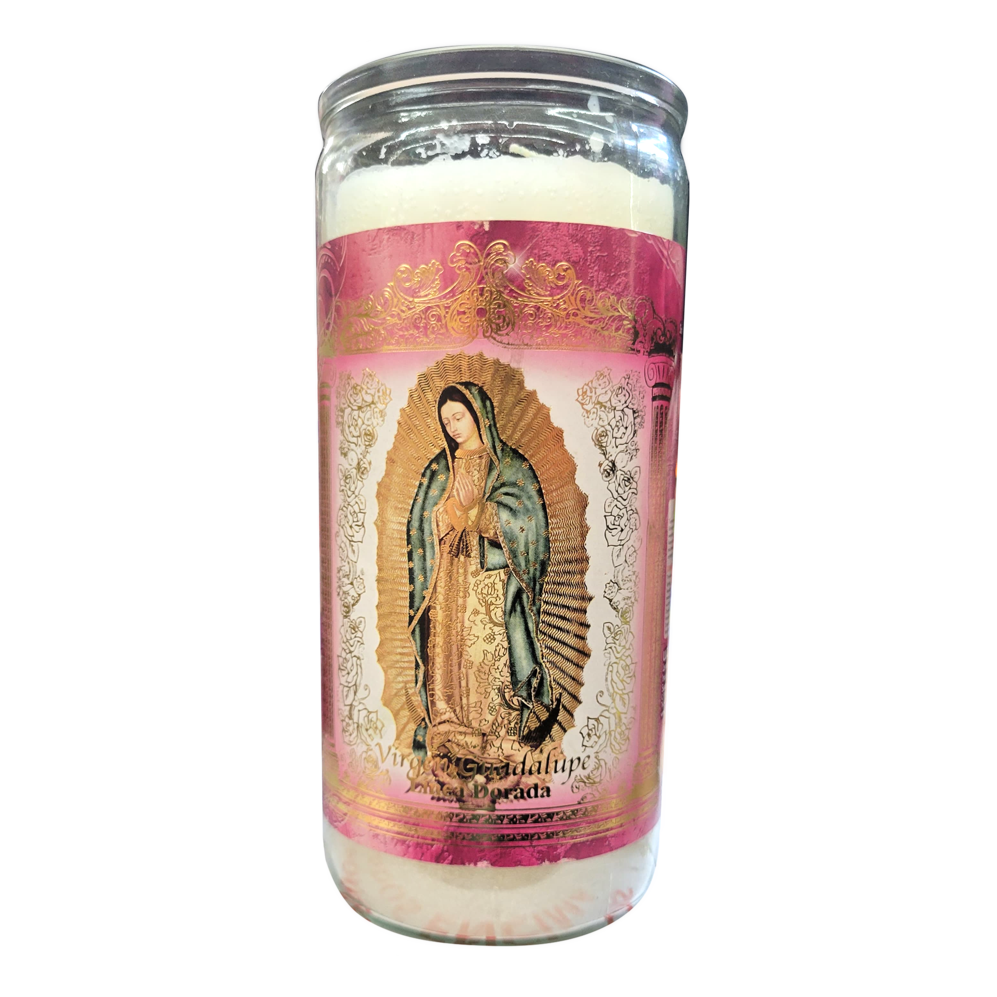 VELADORA IMAGEN LINEA DORADA VIRGEN 6 PZ